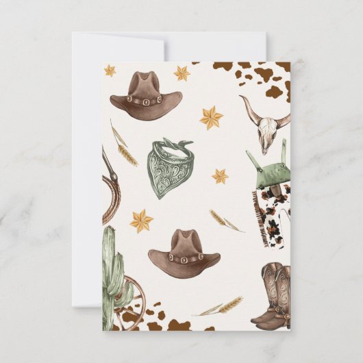 Wild West Cowboy Birthday Party Dankeskarte (Rückseite)
