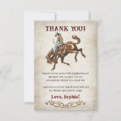 Wild West Cowboy Birthday Party Dankeskarte (Vorderseite)