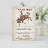 Wild West Cowboy Birthday Party Dankeskarte (Stehend Vorderseite)