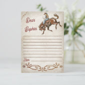 Wild West Cowboy Birthday Party Dankeskarte (Stehend Vorderseite)