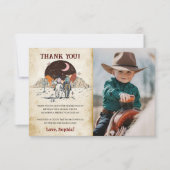 Wild West Cowboy Birthday Party Dankeskarte (Vorderseite)