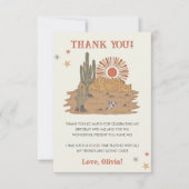 Wild West Cowboy Birthday Party Dankeskarte (Vorderseite)