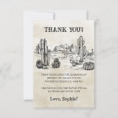 Wild West Cowboy Birthday Party Dankeskarte (Vorderseite)