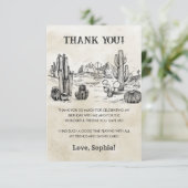 Wild West Cowboy Birthday Party Dankeskarte (Stehend Vorderseite)