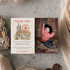 Wild West Cowboy Birthday Party Foto Dankeskarte