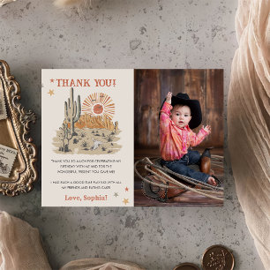 Wild West Cowboy Birthday Party Foto Dankeskarte