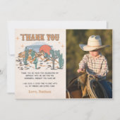 Wild West Cowboy Birthday Party Foto Dankeskarte (Vorderseite)