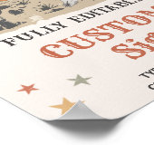 Wild West Cowboy Birthday Party Table Sign Poster (Ecke)