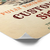 Wild West Cowboy Birthday Party Table Sign Poster (Ecke)