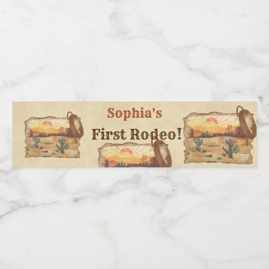 Wild West Cowboy Birthday Party Wasserflaschenetikett (Einzelnes Label)