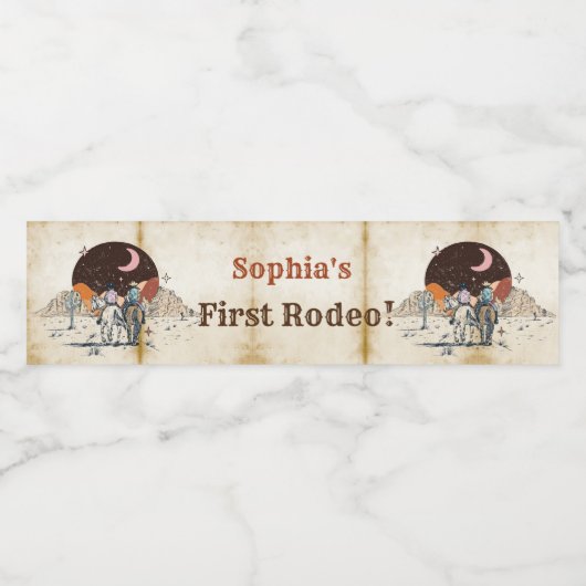 Wild West Cowboy Birthday Party Wasserflaschenetikett (Einzelnes Label)