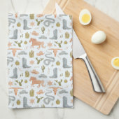 Wild West Cowboy Blue Geschirrtuch (Viertel Falte)