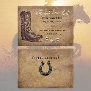 Wild West Cowboy Boot Bunco Einladung
