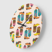 Wild West Cowboy Boots: Modekonzepte Muster Große Wanduhr (Winkel)