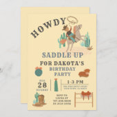 Wild West Cowboy Boys Einladung zum Geburtstag (Vorne/Hinten)