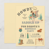 Wild West Cowboy Boys Einladung zum Geburtstag (Vorne/Hinten)