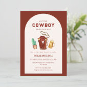 Wild West Cowboy Cactus Beer Baby Shower Einladung (Stehend Vorderseite)