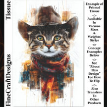 Wild West Cowboy Cat, Hat & Scarf DB3 Decoupage