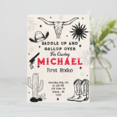 Wild West Cowboy Country Einladung (Stehend Vorderseite)