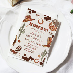 Wild West Cowboy Country Western Geburtstagsparty Einladung
