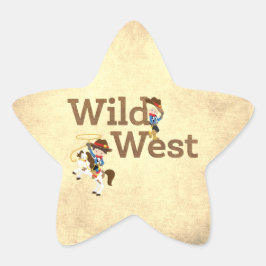 Wild West Cowboy Cowgirl Child's Birthday Stern-Aufkleber
