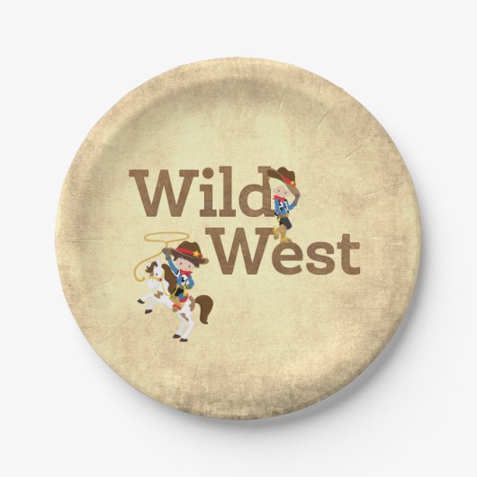 Wild West Cowboy Cowgirl Western Theme Pappteller (Vorderseite)