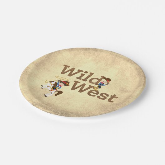 Wild West Cowboy Cowgirl Western Theme Pappteller (Schrägansicht)