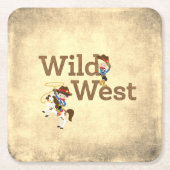 Wild West Cowboy Cowgirl Western Theme Rechteckiger Pappuntersetzer (Vorderseite)