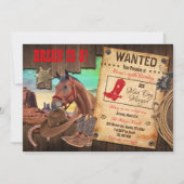 Wild West Cowboy Einladung (Vorderseite)