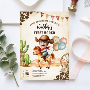 Wild West Cowboy First Rodeo 1. Geburtstag Einladung