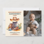 Wild West Cowboy First Rodeo Birthday Einladung (Vorderseite)