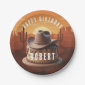 Wild West Cowboy Hat Cake Pappteller (Vorderseite)