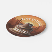 Wild West Cowboy Hat Cake Pappteller (Schrägansicht)