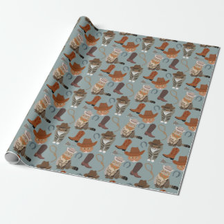 Wild-West-Cowboy-Kätzchen-Muster Geschenkpapier
