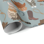 Wild-West-Cowboy-Kätzchen-Muster Geschenkpapier (Rolleneckpunkt)