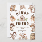 Wild West Cowboy Kids Valentinstag Feiertagskarte (Vorderseite)