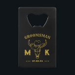 Wild West Cowboy Personalisierte Trauzeugen Monogr Geldbeutel Flaschenöffner<br><div class="desc">Personalisierte Geschenke für Trauzeugen mit alten Western Cowboy Thema. Dekoriert mit Cowboyhut mit Vintagem Western Schriftart. Text- und Hintergrundfarbe können mit dem Design-Tool bearbeitet werden,  um Ihren Bedürfnissen gerecht zu werden. Holen Sie sich dieses individuelles Geschenk für Hochzeiten,  Bachelor-Party,  Verlobungsfeier oder andere besondere Anlässe.</div>