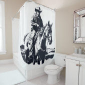 Wild West Cowboy Pferdereiten Duschvorhang (Beispiel)