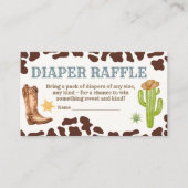 Wild West Cowboy Rodeo Baby Shower Diaper Raffle Begleitkarte (Vorderseite)
