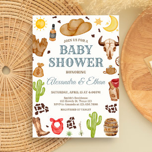 Wild West Cowboy Rodeo Baby Shower Einladung