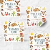 Wild West Cowboy Rodeo Baby Shower Quadratischer Aufkleber