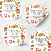 Wild West Cowboy Rodeo Baby Shower Runder Aufkleber