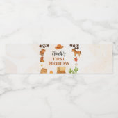 Wild West Cowboy Rodeo Birthday Wasserflaschenetikett (Einzelnes Label)