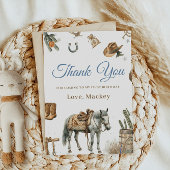 Wild West Cowboy Rodeo Erster Geburtstag Dankeskarte