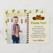 Wild West Cowboy Rodeo Kids Boys Birthday Party Dankeskarte (Vorne/Hinten)