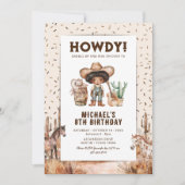 Wild West Cowboy Rodeo Kindergeburtstag Einladunge Einladung (Vorderseite)