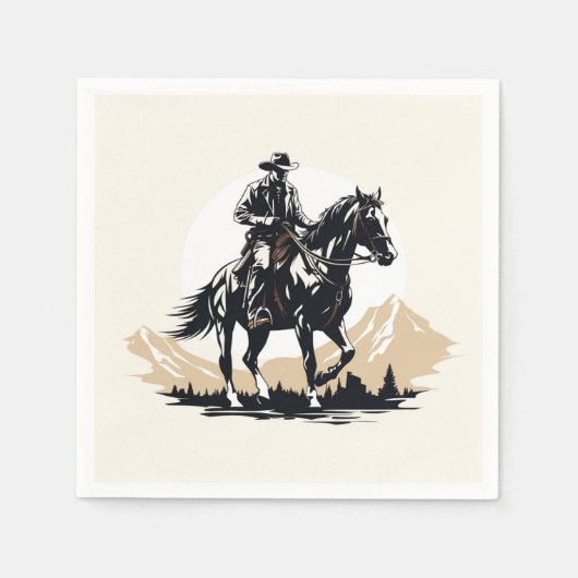 Wild West Cowboy Serviette (Vorderseite)