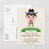Wild West Cowboy Theme Baby Shower Einladungspostkarte (Vorne/Hinten)