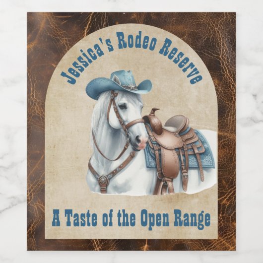 Wild West Cowboy Weinetikett (Einzelnes Label)