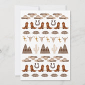 Wild West Cowboy Western 1st Party Birthday Einladung (Rückseite)
